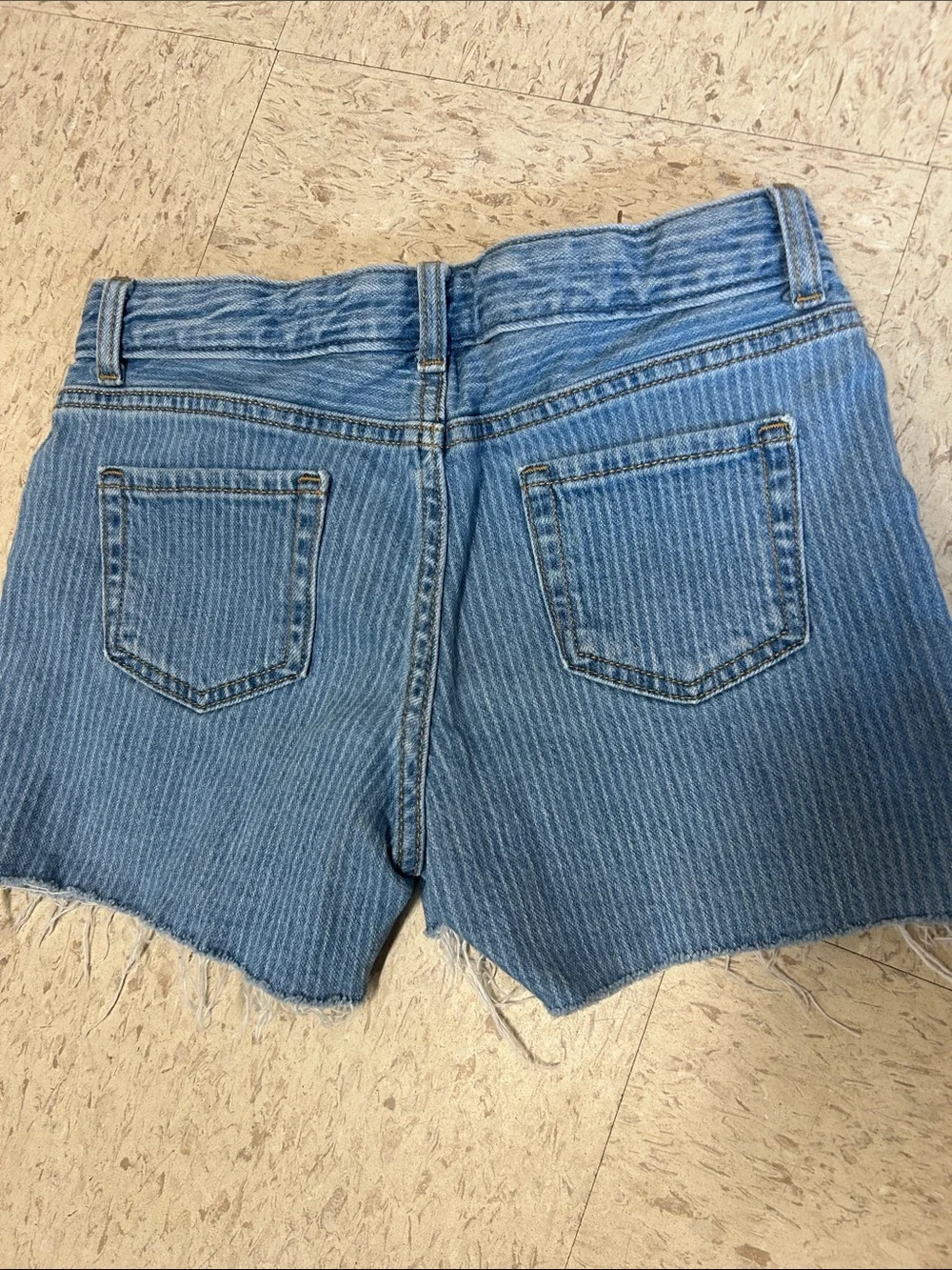 Cat & Jack Light Blue Striped Denim Cutoff Shorts size 10-12